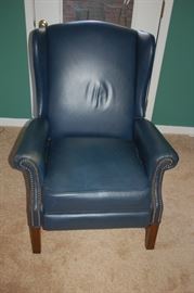 Lazy Boy blue leather recliner