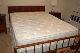 Queen bed frame with mattress/box springs