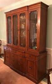Vintage Henredon bookcase/breakfront, lighted