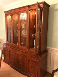 Alternate view of Henredon bookcase, lighted