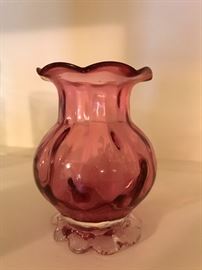Ruby quilted vase