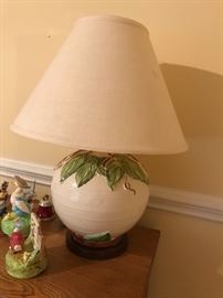 Lamp and Beatrix Potter figurines