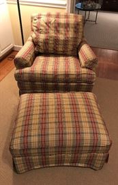 Upholstered chair & ottoman