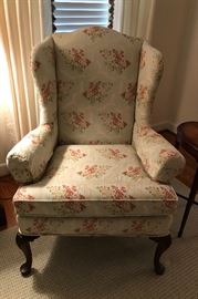 Queen Anne wing back chair
