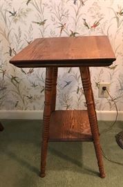 Vintage oak candle stand/end table