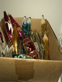 Various vintage glass Christmas ornaments