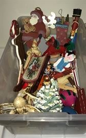 Various wooden Christmas ornaments