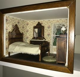 Miniature doll room in a box