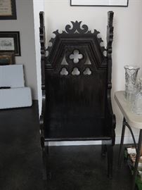ANTIQUE BISHOP'S CHAIR FROM EPISCOPAL CHURCH IN GASTONIA, NC