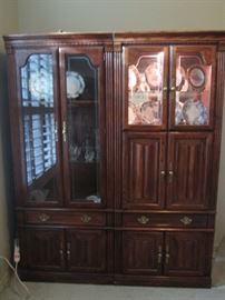 2-Wonderful Matching China Cabinets, plenty of display and storage room for your collection of fine dishes, crystal and silver