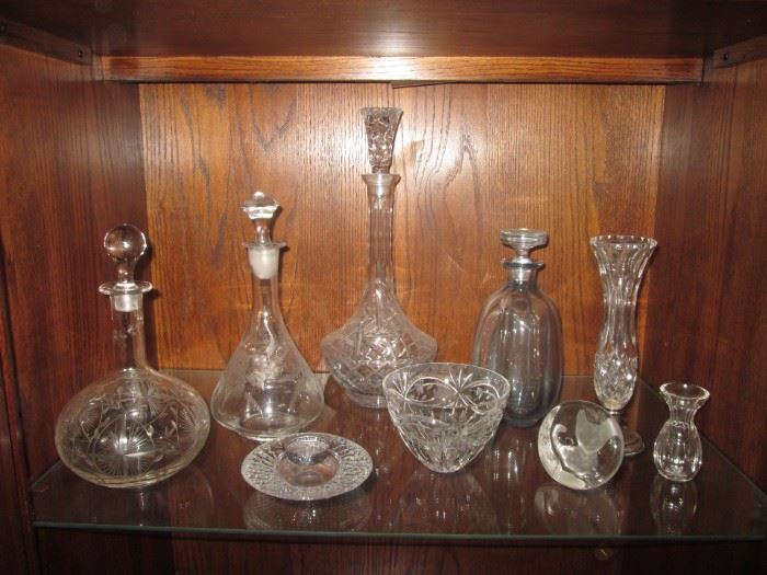 Cut Glass & Crystal Decanters, Vases and Serving Pieces
