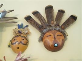 Lacquer-ware handprinted Gourds from Mexico