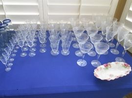 Vintage Etched Glassware Stems