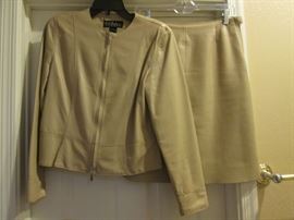 Beige Leather Suit by Siena Studio, Size S