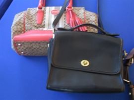 Several Coach Purses: Black is "Willis", c-1978-1984
