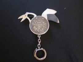 Back of 5 Franc Coin, 1851, Key Chain