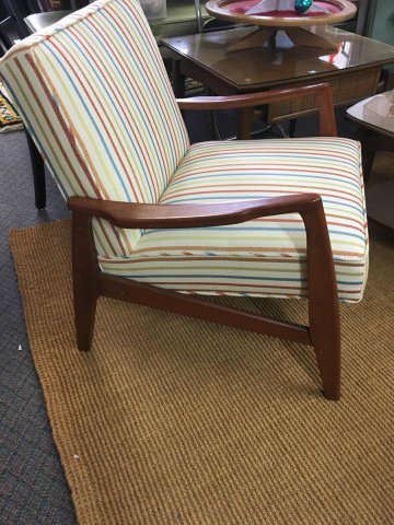 MCM chair reupholstered with vintage fabric $325 