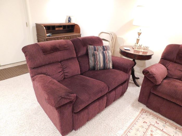 The color of the furniture in this photo  is not accurate-the actual color is plum/purple as in the last photo