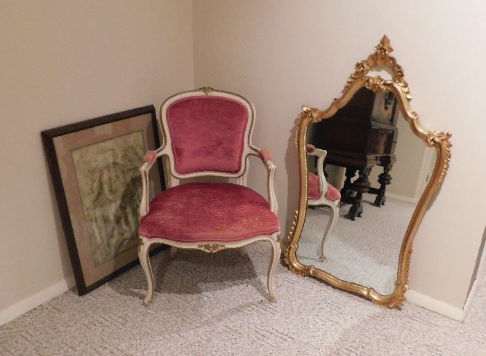 Vintage chair and mirror