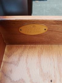 Pair Mahogany End Tables; Marked "Salem Square" on the Drawer; Single Drawer per; Sold as a Pair; Made by Hickory White; 24"W x 20"D x 28"H; $300; ref #: 18787