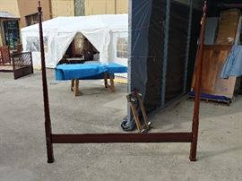 Poster Bed; King Sized; Complete Bed Frame; Made by Welington Hills; 75"W x 83"D x 75"H; $500; ref #: 18787