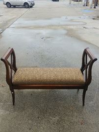 Bedroom Bench; Paisley Fabric; Marked "Harris Furn"
53"W x 17"D x 37"H; $220; ref #: 18787
