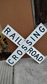 Railroad Crossing Sign; Made of Aluminum; 40"W x 2"D x 40"H; $100; ref #: 19975
