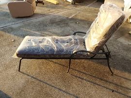 Chateau Outdoor Lounge; Aluminum Frame
New, in Plastic Cushion; Sold at Macy's for $360; 27"W x 63"D x 42"H; $180; ref #: 904