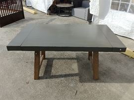 Heavy Rectangular Dining Table; Gray Wooden Top
Plain Wooden Legs; 69"W x 42"D x 32"H; $150; ref #: 926