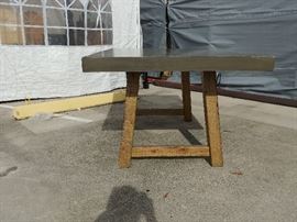 Heavy Rectangular Dining Table; Gray Wooden Top
Plain Wooden Legs; 69"W x 42"D x 32"H; $150; ref #: 926