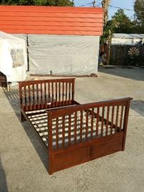 Slated Bed Frame; Complete Bed Frame; 58"W x 81"D x 39"H; $100; ref #: 926