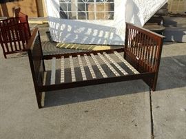 Slated Bed Frame; Complete Bed Frame; 58"W x 81"D x 39"H; $100; ref #: 926