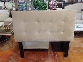 Queen Headboard; Off White Upholstery; Headboard Only; 63"W x 2"D x 54"H; $125; ref #: 1