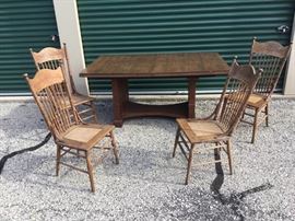 Vintage Dining Table and Four Chairs
