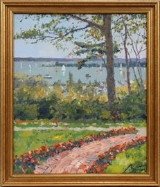 PIERRE BITTAR (FRENCH/AMERICAN, B. 1934), OIL ON CANVAS, H 21", W 21", LAKE LANDSCAPE
Lot # 2004  