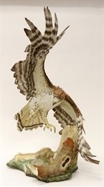 BOEHM SIGNED, LIMITED EDITION, BISQUE PORCELAIN BIRD SCULPTURE, 1991, H 30", W 18", D 15", "RED-TAILED HAWK", #45/100
Lot # 0143 