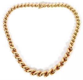 14K YELLOW GOLD GRADUATED SAN MARCO LINK NECKLACE, L 15"
Lot # 1167 