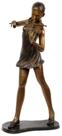 BRONZE SCULPTURE, H 35'', W 17'', "GIRL PLAYING VIOLIN"
Lot # 1406 