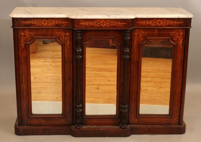 CARVED ROSEWOOD AND MARBLE CONSOLE, 19TH C., H 33.5", W 47", D 15"
Lot # 2300 