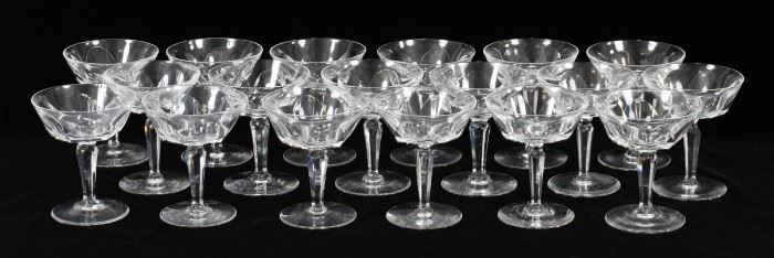 WATERFORD "SHEILA" PATTERN CRYSTAL CHAMPAGNE COUPES, EIGHTEEN, H 4.75"
Lot # 1339 