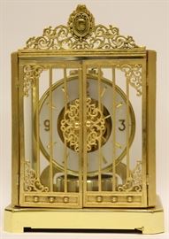 LE COULTRE & CIE, MANTLE CLOCK WITH HINGED GATES H 11 1/2", W 8 1/2", D 6 1/2"
Lot # 1144