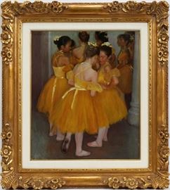 WU JIAN, (CHINESE 1959-2005) OIL ON CANVAS, 1997, H 24", W 20, BALLERINAS
Lot # 0288 