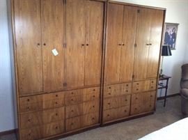 2 Custom solid wood Stanley armoires 