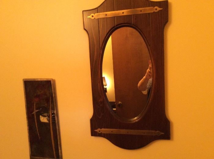 Nice vintage wood occasional mirror