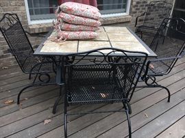 Assorted patio and outdoor lawn items.