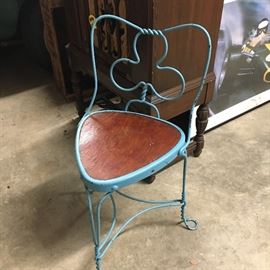 Unique antique ice cream chair.