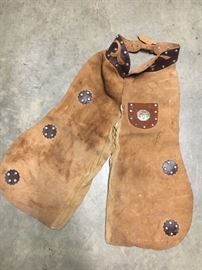 Vintage children's leather suede chaps.