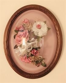 Faux Floral in Convex Frame