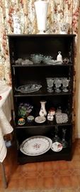 Vintage Bookcase, Ceramics & Glassware