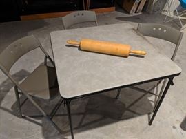folding table and chairs